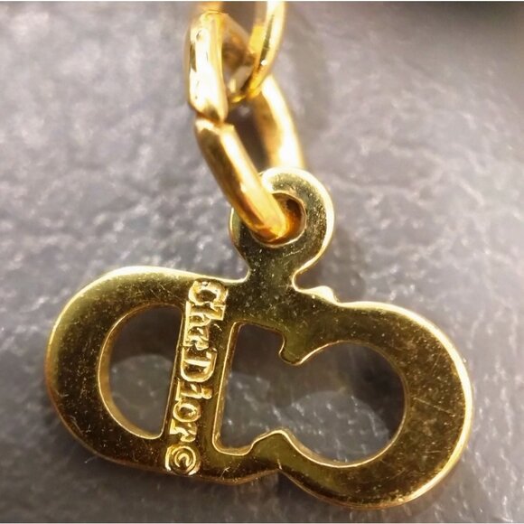 Authentic Christian Dior Vintage Rhinestone Crystal Round Necklace Gold Plated - Picture 11 of 11